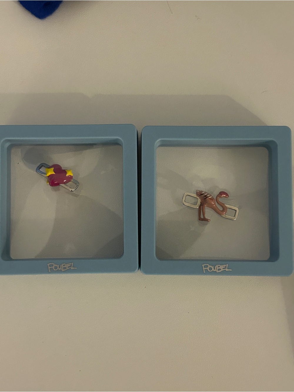 Poubel Flamingo and Heart charms